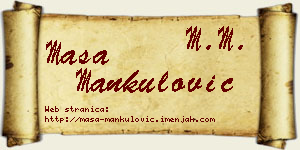 Maša Mankulović vizit kartica